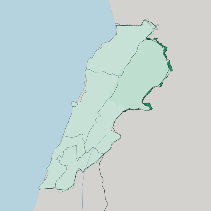 Map showing Mohafazat Baalbek-Hermel — In Lebanon