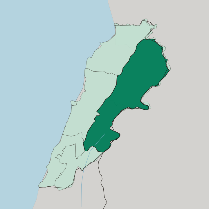 Map showing Mohafazat Béqaa — In Lebanon