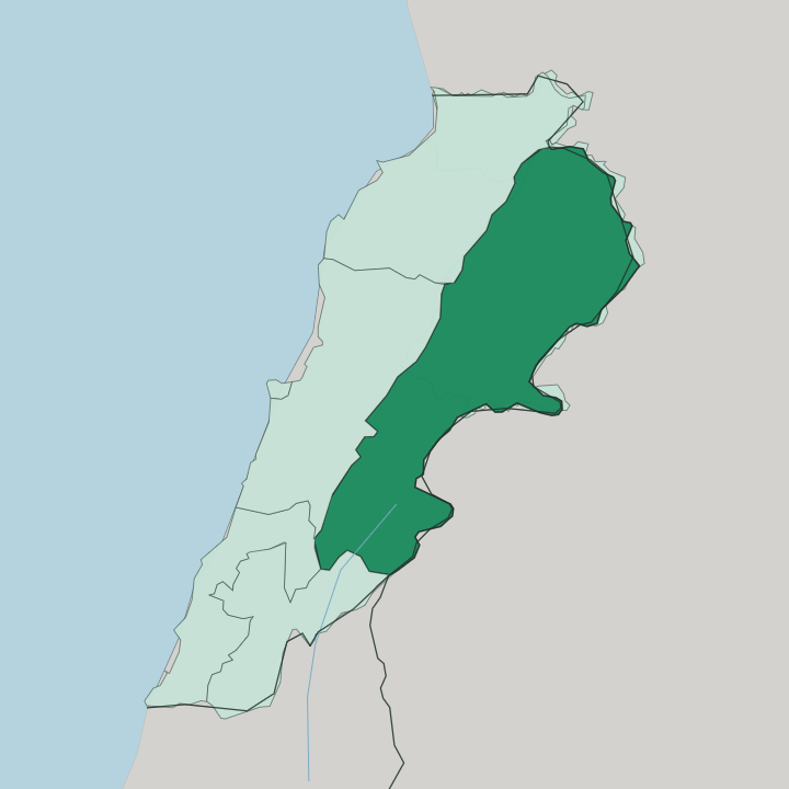Map showing Mohafazat Béqaa — In Lebanon