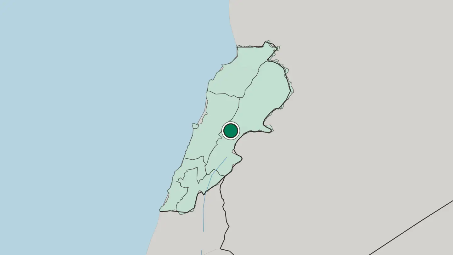 Map of Zahlé in Lebanon