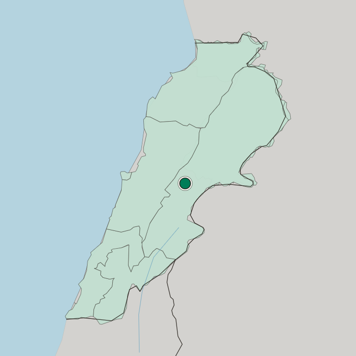 Map showing Zahlé — In Lebanon