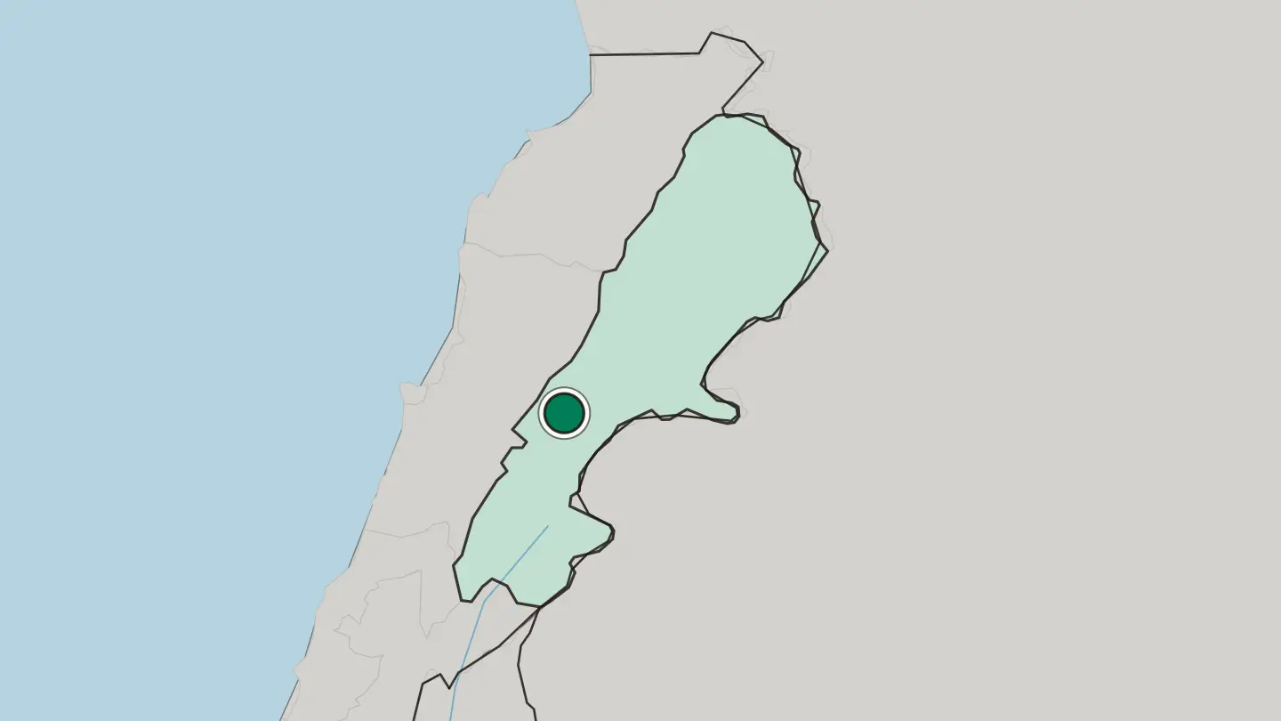 Map of Zahlé in Lebanon