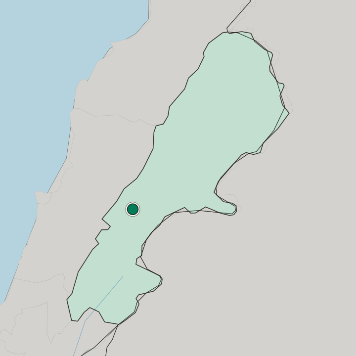 Map showing Zahlé — In Mohafazat Béqaa