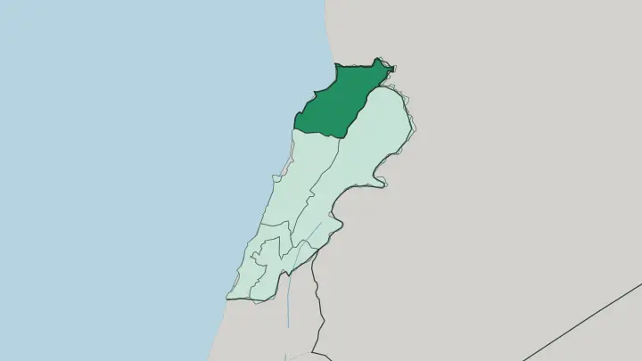 Map of Mohafazat Liban-Nord in Lebanon