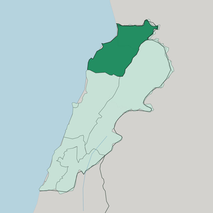 Map showing Mohafazat Liban-Nord — In Lebanon