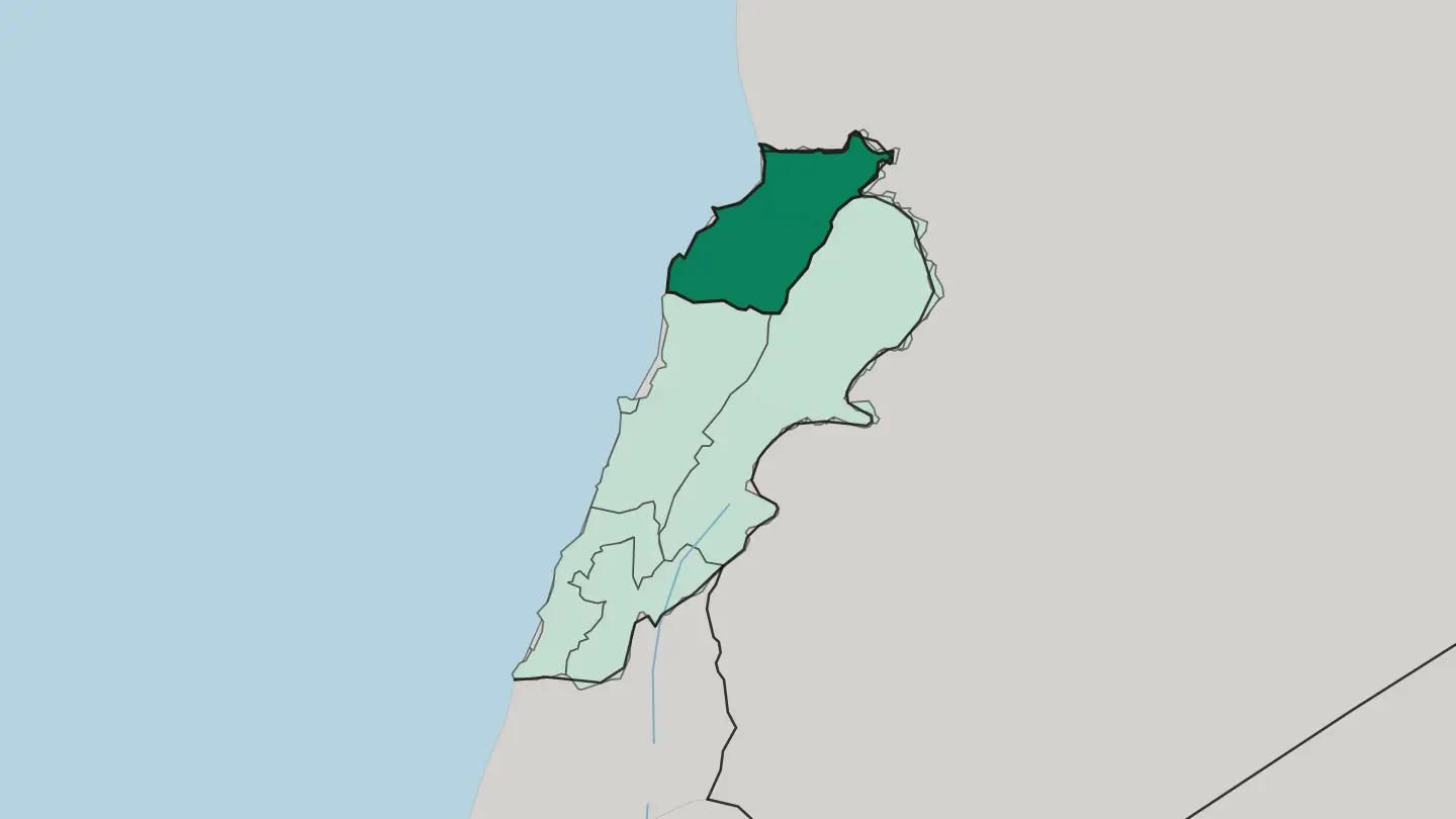 Map of Mohafazat Liban-Nord in Lebanon
