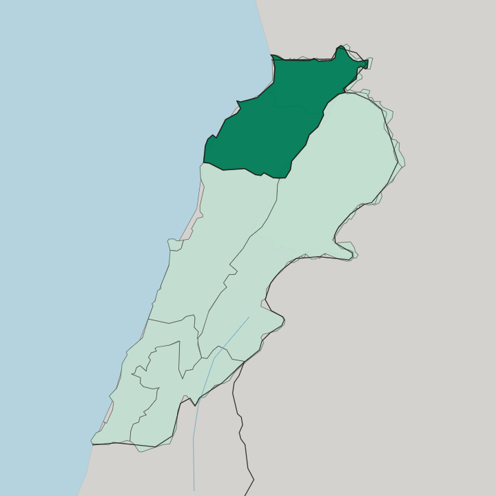 Map showing Mohafazat Liban-Nord — In Lebanon