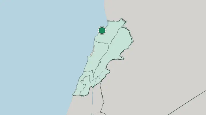 Map of Tripoli in Lebanon