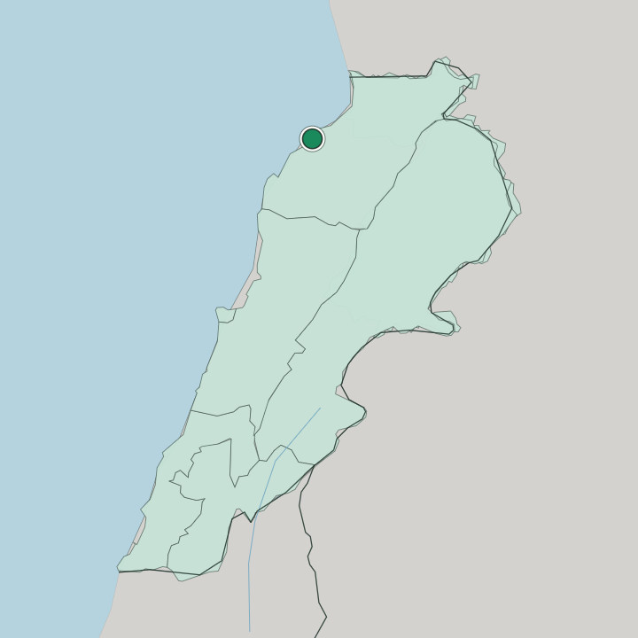 Map showing Tripoli — In Lebanon