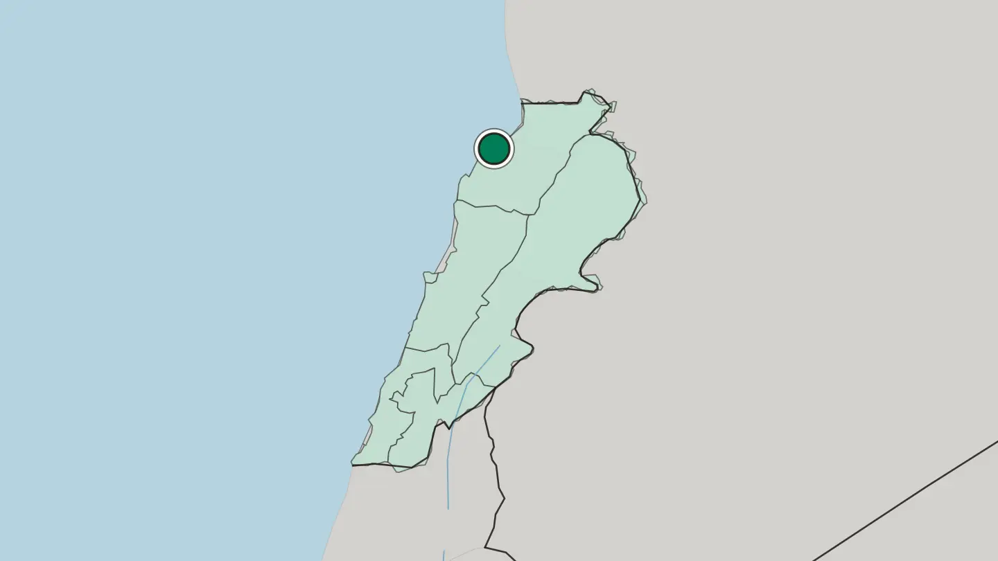 Map of Tripoli in Lebanon