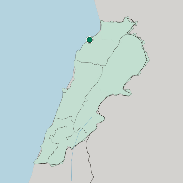 Map showing Tripoli — In Lebanon