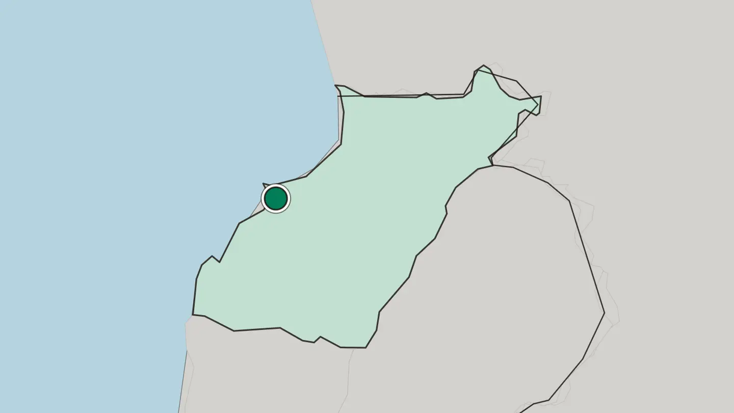 Map of Tripoli in Lebanon