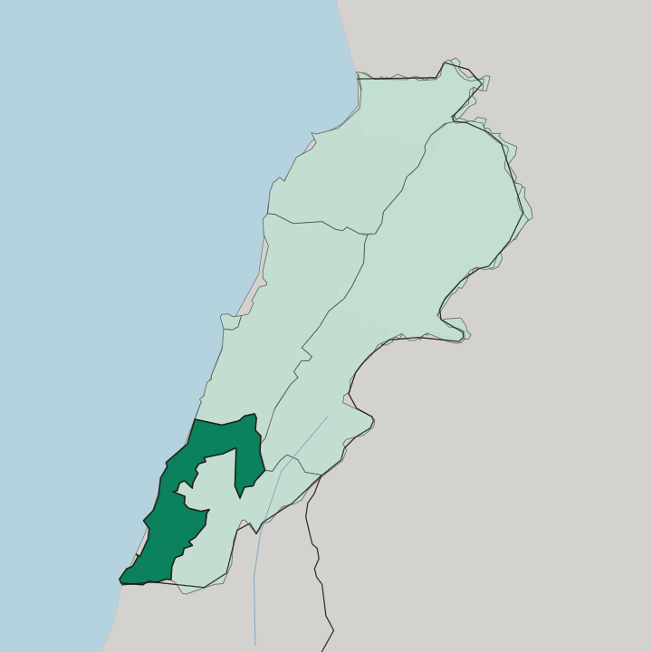 Map showing Mohafazat Liban-Sud — In Lebanon