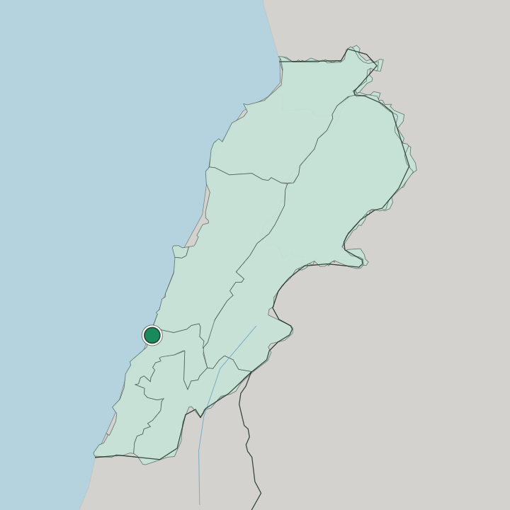 Map showing Sidon — In Lebanon