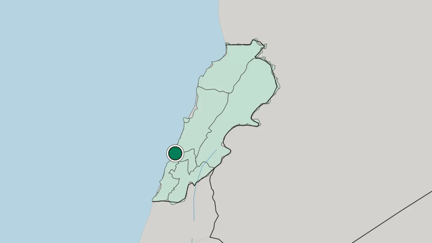 Map of Sidon in Lebanon