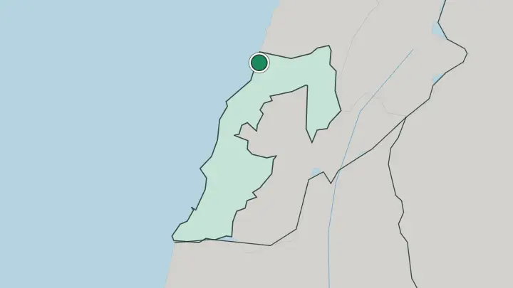 Map of Sidon in Lebanon