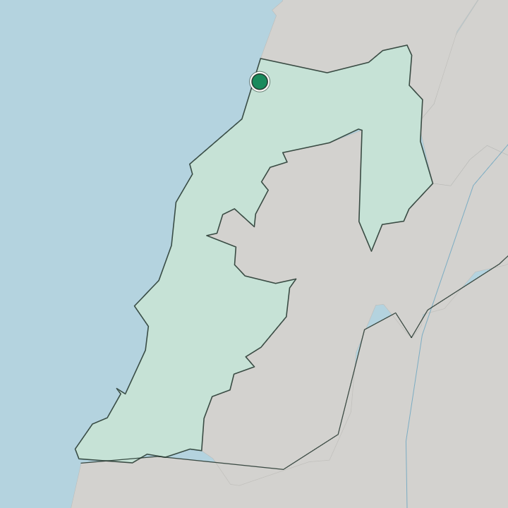 Map showing Sidon — In Mohafazat Liban-Sud