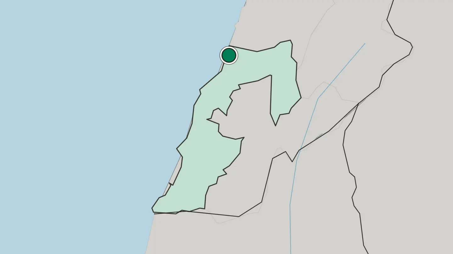 Map of Sidon in Lebanon