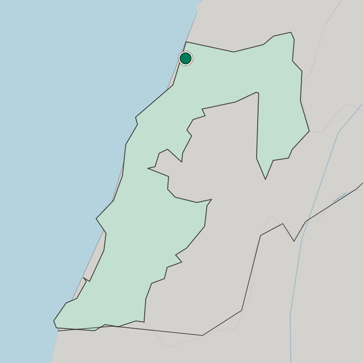 Map showing Sidon — In Mohafazat Liban-Sud