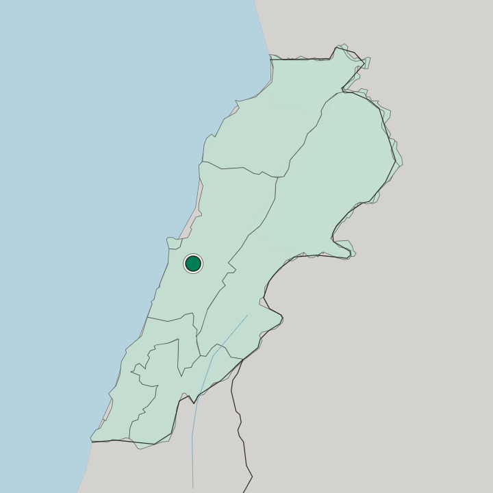 Map showing Aley — In Lebanon