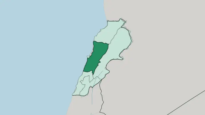 Map of Mohafazat Mont-Liban in Lebanon