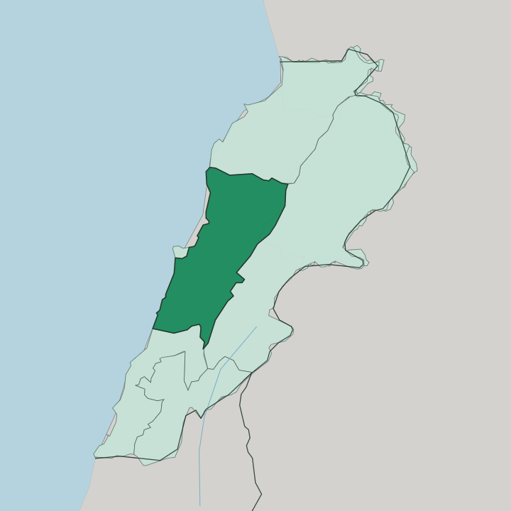 Map showing Mohafazat Mont-Liban — In Lebanon