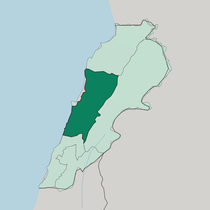 Map showing Mohafazat Mont-Liban — In Lebanon