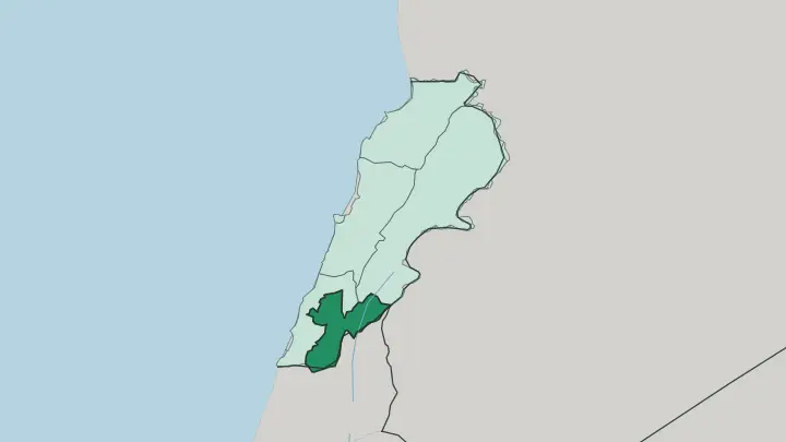 Map of Mohafazat Nabatîyé in Lebanon
