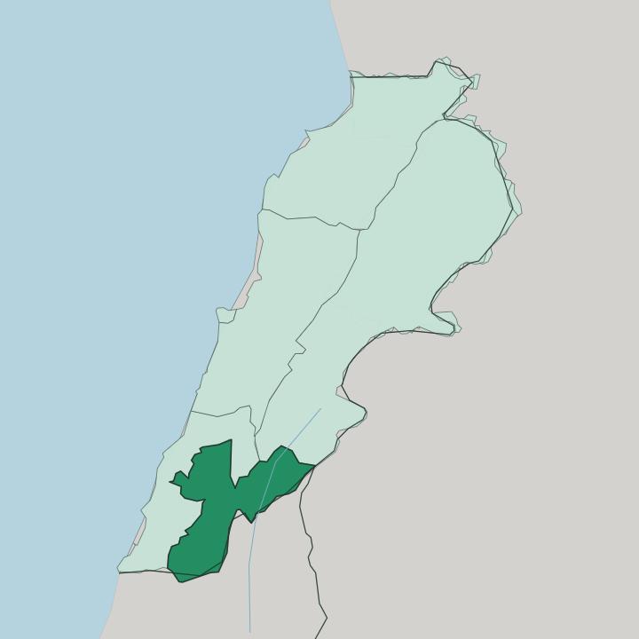 Map showing Mohafazat Nabatîyé — In Lebanon