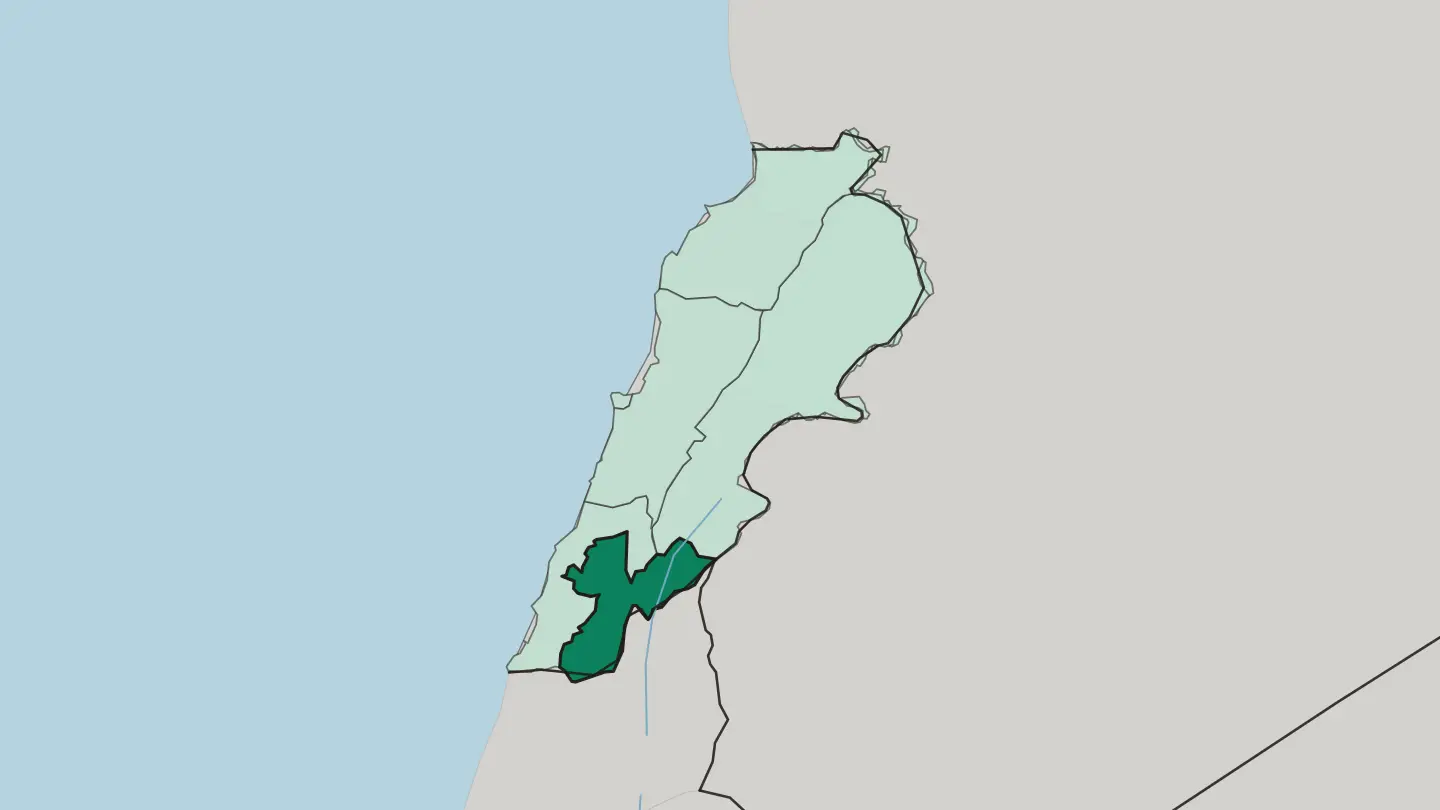 Map of Mohafazat Nabatîyé in Lebanon