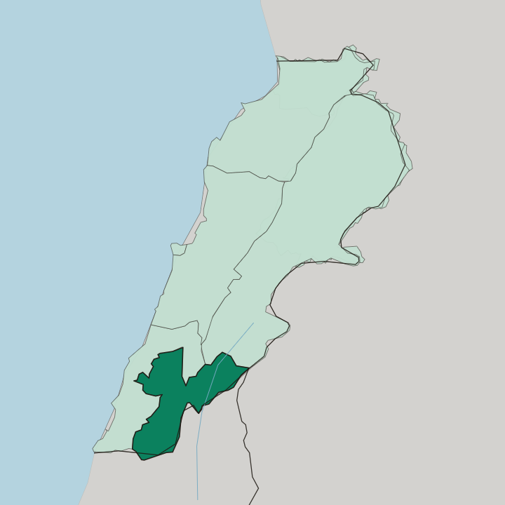 Map showing Mohafazat Nabatîyé — In Lebanon
