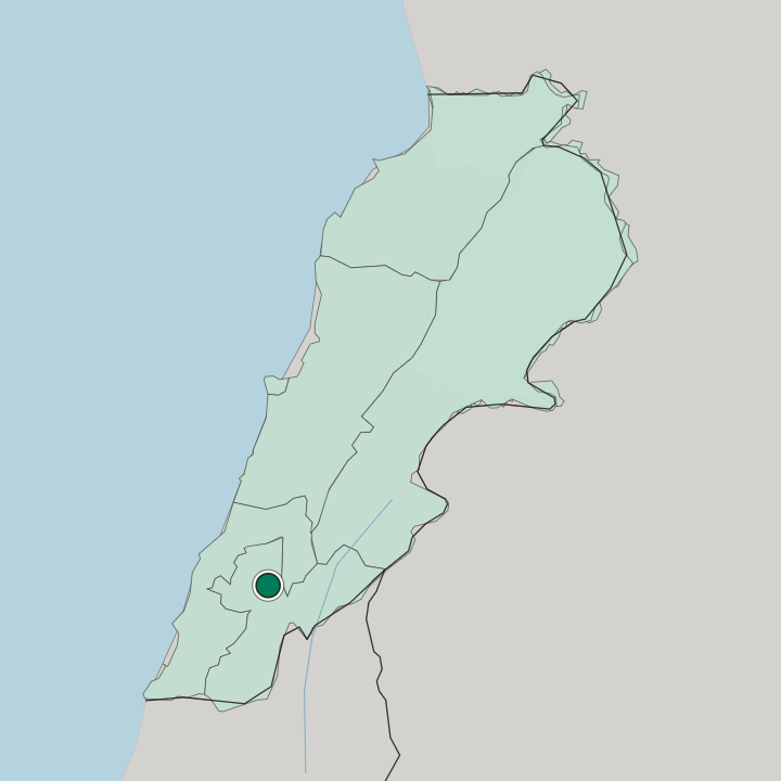 Map showing Nabatîyé et Tahta — In Lebanon