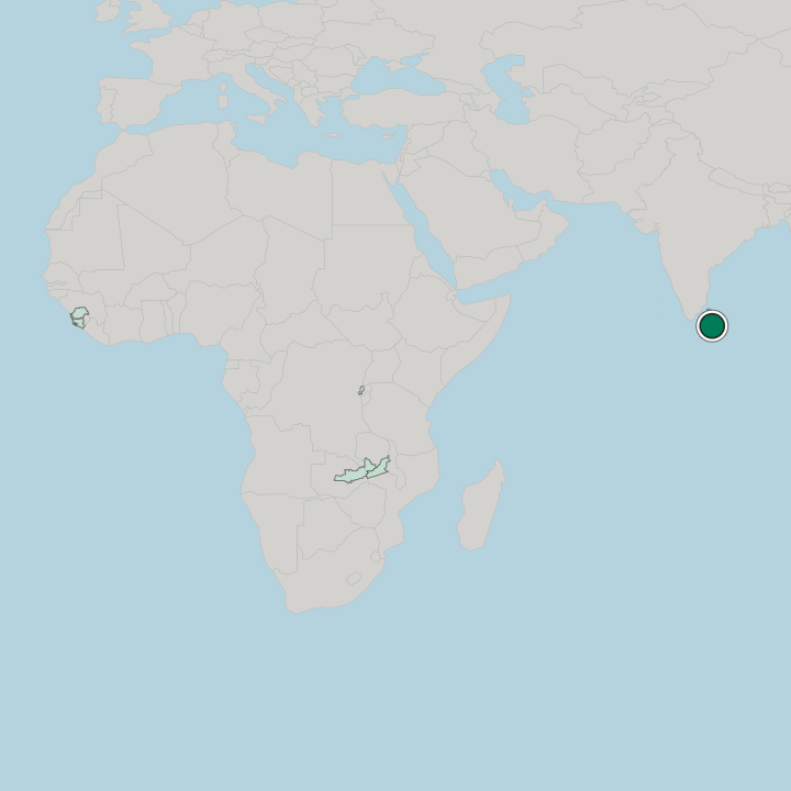 Map showing Kandy — In Sri Lanka