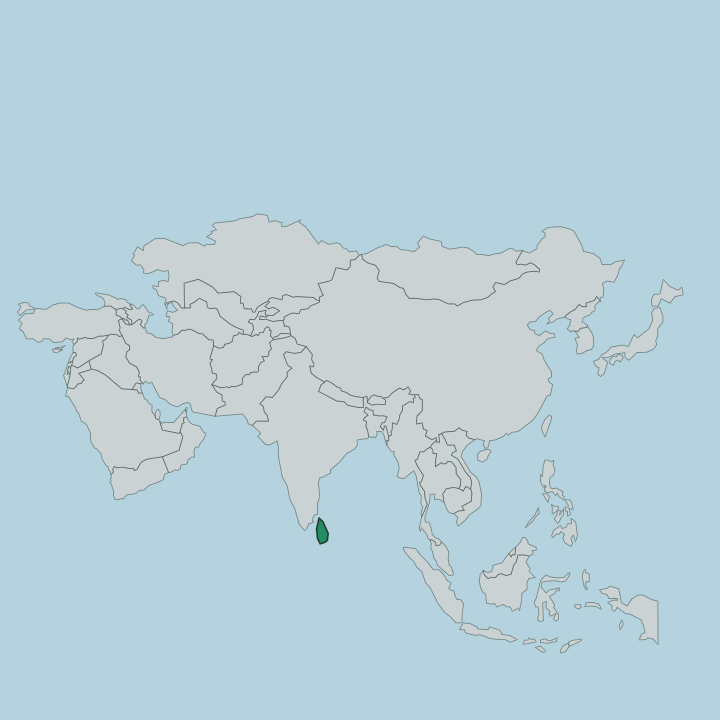 Map showing Sri Lanka — In Asia