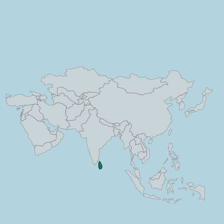 Map showing Sri Lanka — In Asia
