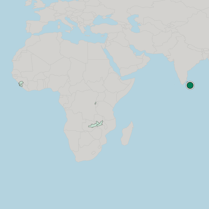 Map showing Batticaloa — In Sri Lanka