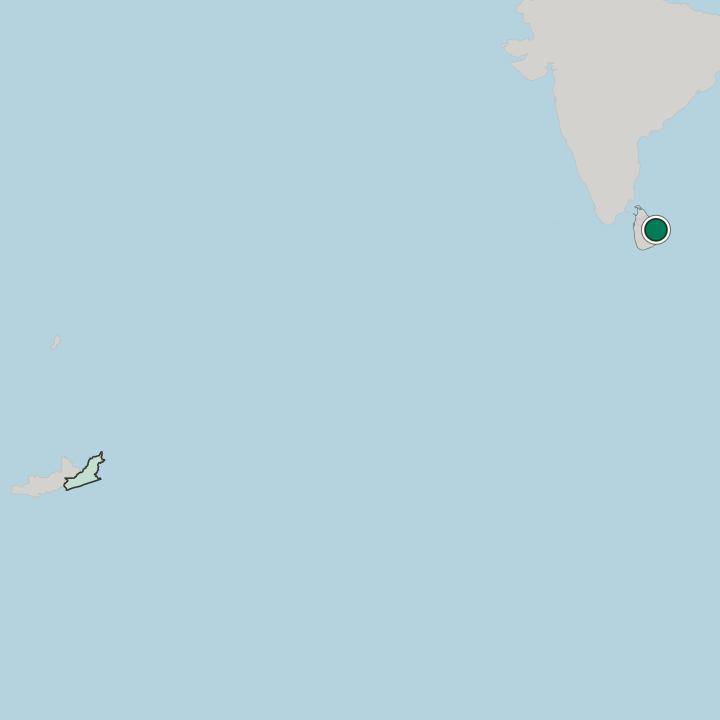 Map showing Batticaloa — In Eastern Province