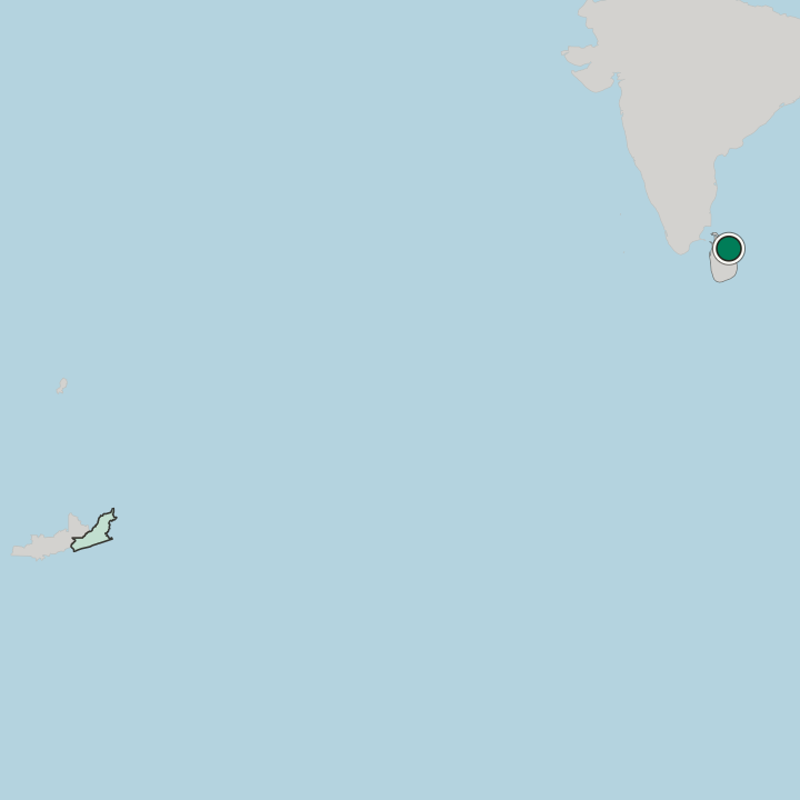 Map showing Trincomalee — In Eastern Province