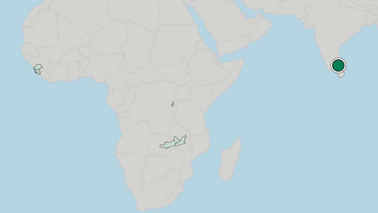 Map of Jaffna in Sri Lanka