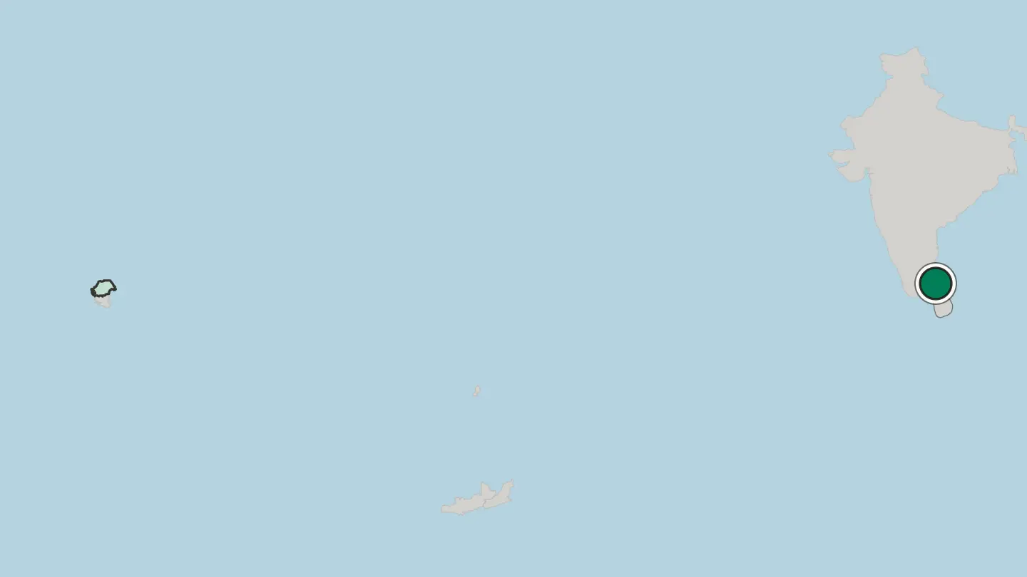 Map of Jaffna in Sri Lanka
