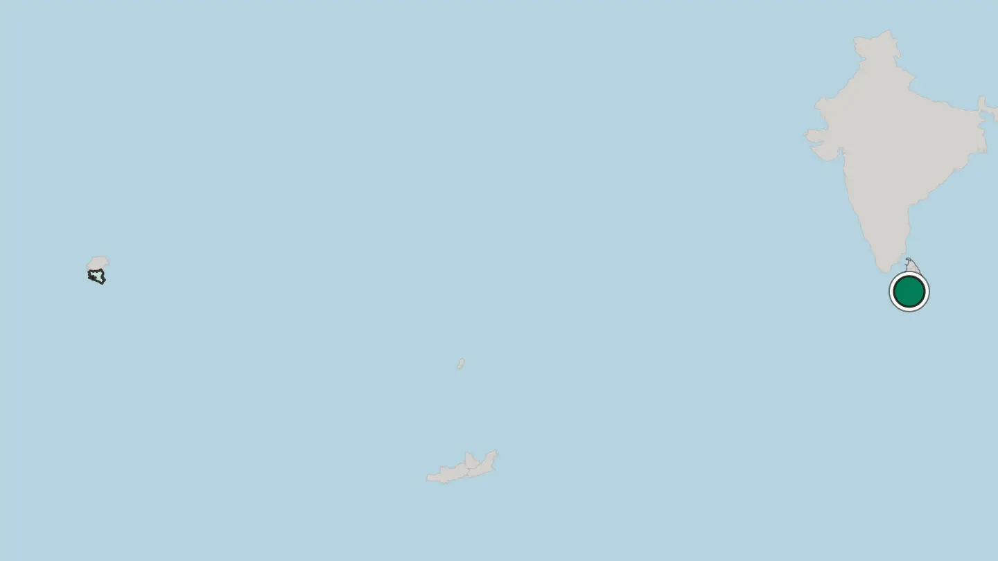Map of Galle in Sri Lanka