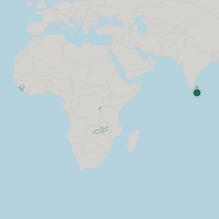 Map showing Matara — In Sri Lanka