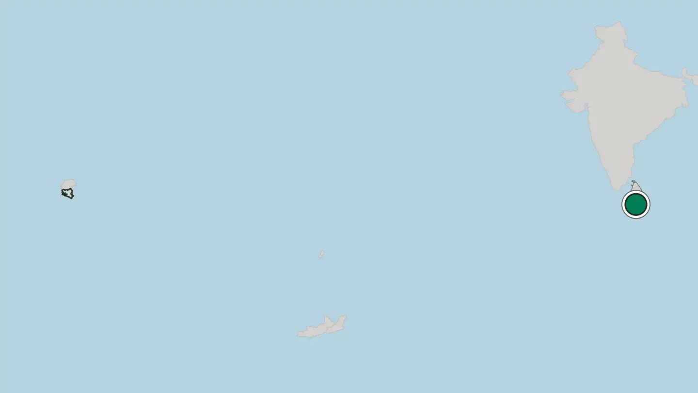 Map of Matara in Sri Lanka