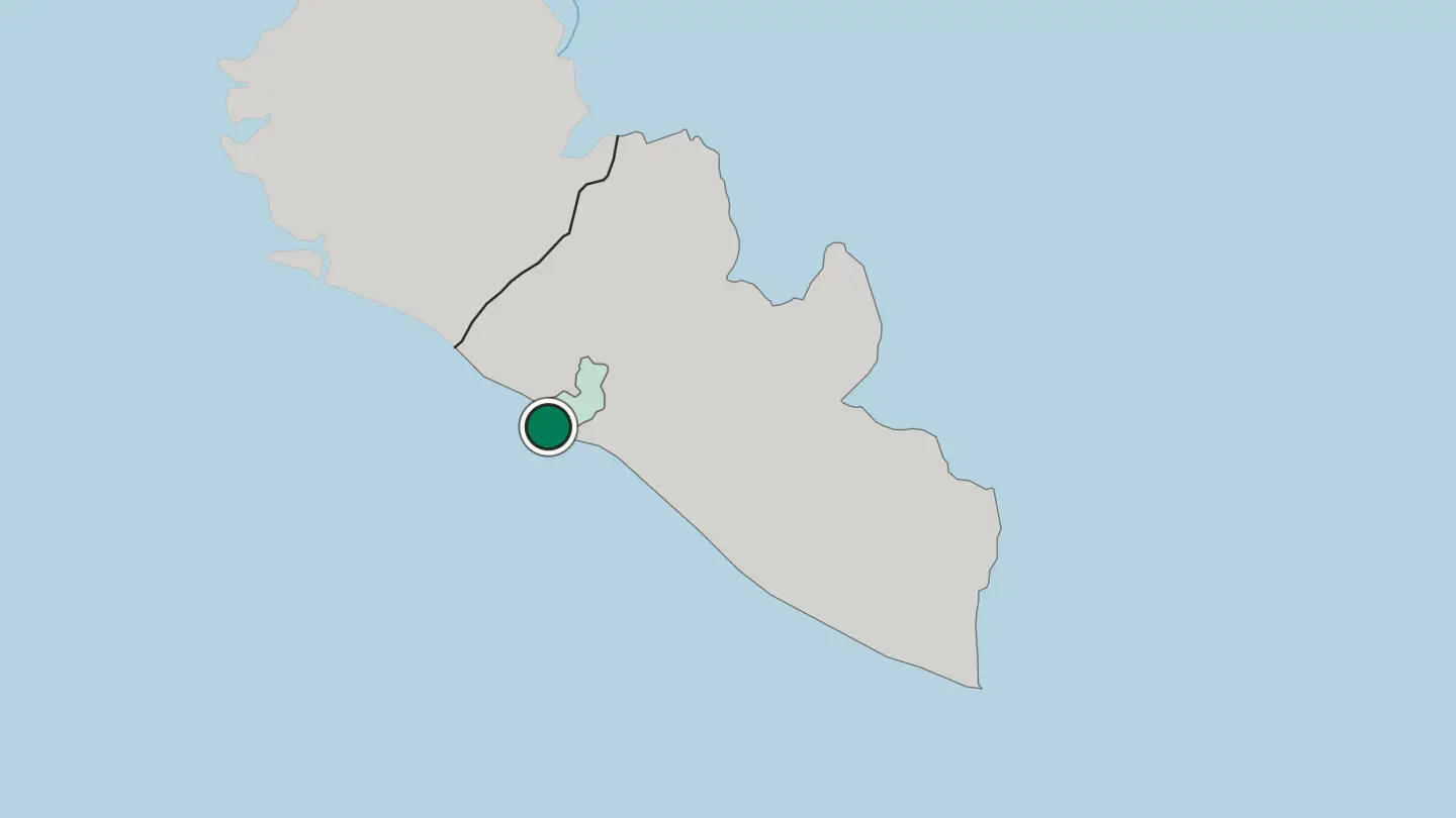 Map of Monrovia in Liberia
