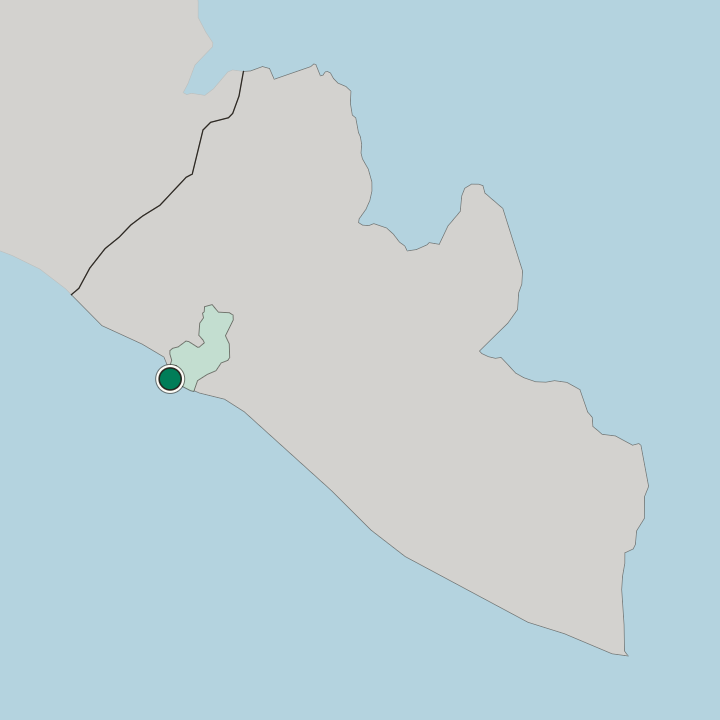 Map showing Monrovia — In Liberia