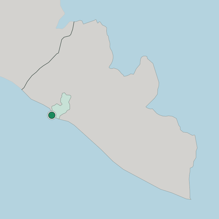 Map showing Monrovia — In Liberia