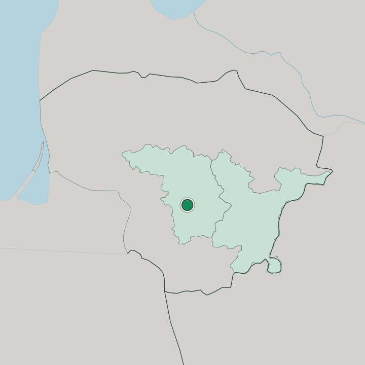 Map showing Kaunas — In Lithuania