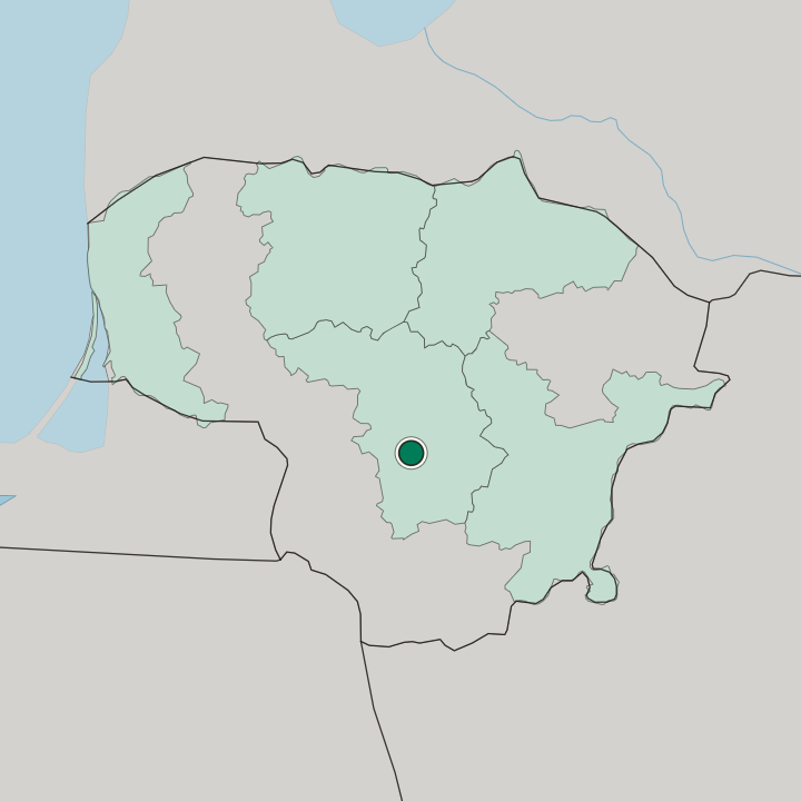 Map showing Kaunas — In Lithuania