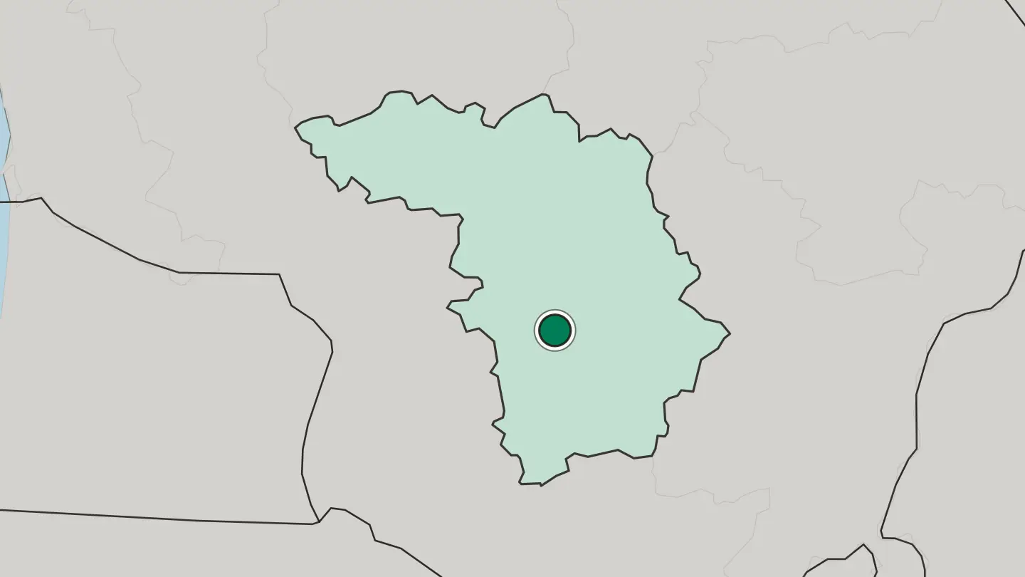 Map of Kaunas in Lithuania