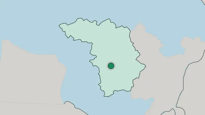 Map of Kaunas in Lithuania